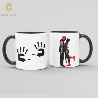 ماگ عاشقانه هنری طرح دو نفره (Couple) Art Style Mug - کد 04 (معمولی ، مشکی ، حرارتی)