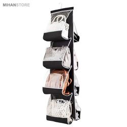 آویز کیف دوطرفه 8 طبقه داخل کمد با قلاب آویز | فروشگاه شاپینو