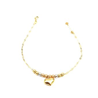 دستبند طلا زنانه مدل میلان قلب و گوی
