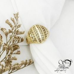 انگشتر طرح حصیری برند طلاروس کد 14534
