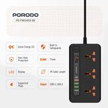 چندراهی و هاب شارژ هوشمند از برند porodo مدل سری PD_fwcho13با کابل دو متری اورجینال