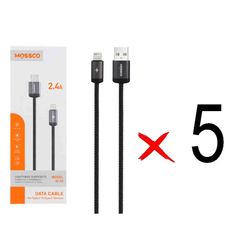 کابل شارژ فست آیفون Mossco مدل IC-25 - مشکی (بسته 5 عددی)