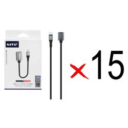تبدیل NITU OTG TO micro USB  مدل CN20 - مشکی خاکستری (گارانتی 18 ماه تعویض نیکان همراه) (بسته 15 عددی)