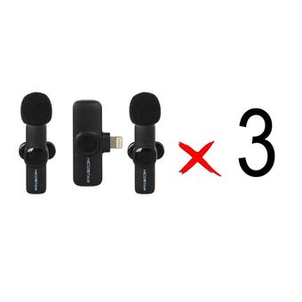 میکروفون یقه ای بی سیم Hicostar Lightning مدل HS-MC522i (دو میکروفون) (بسته 3 عددی)