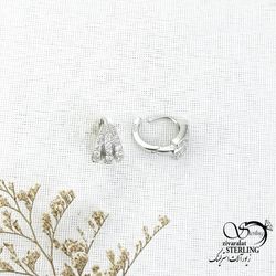 گوشواره نقره عیار925 سه لاین کد 14971