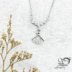 گردنبند نقره نگین اتمی طرح دار کد 14983