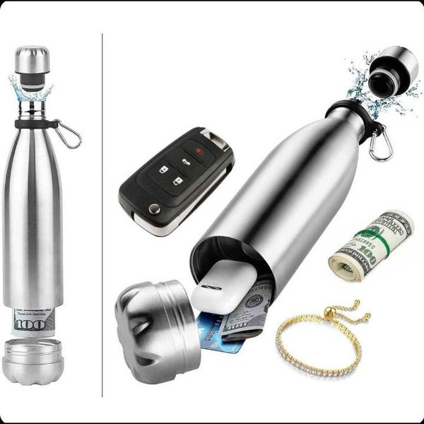 فلاسک تمام استیل استوانهای محفظه مخفیدار | ظرفیت 1 لیتر