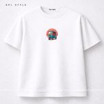 تیشرت باکسی 100٪ پنبه با چاپ مینیمال | کد 1309