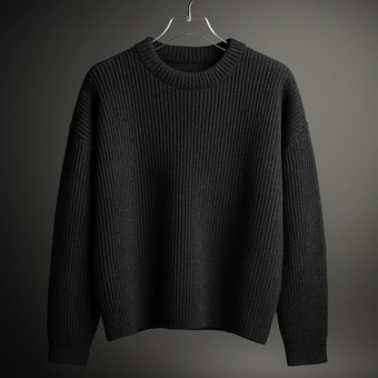 پلیور بافت مشکی یقه گرد بافت زنبوری فری سایز