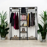 رگال لباس و کمد باز چوب و فلز مدل چندار