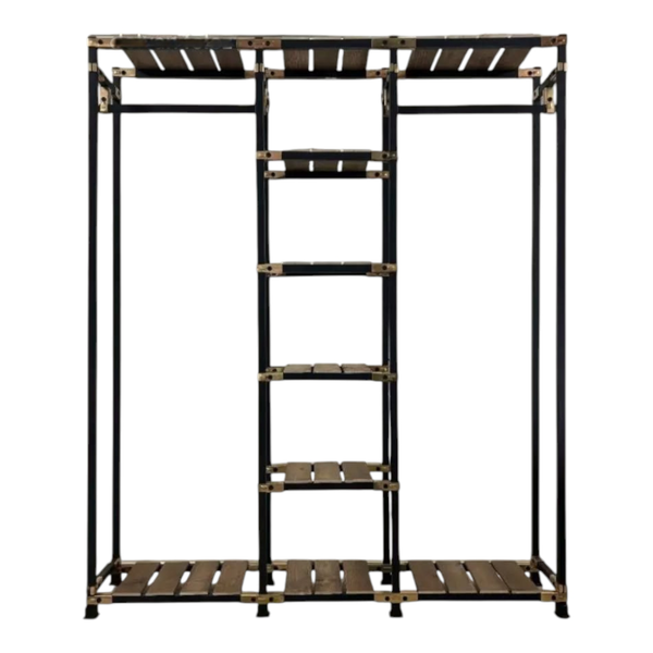 رگال لباس و کمد باز چوب و فلز مدل چندار