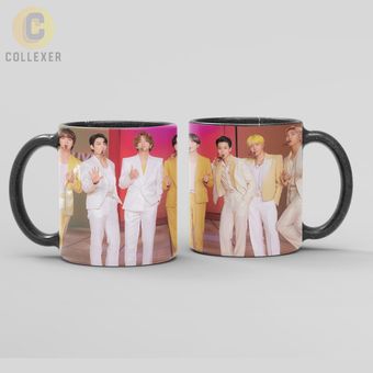 ماگ طرح گروه بی تی اس (BTS) کد 02 (سفید ، مشکی ، حرارتی)