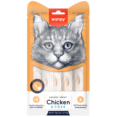 بستنی گربه‌ی ونپی با طعم مرغ و خرچنگ / Wanpy cat treat with chicken and crab