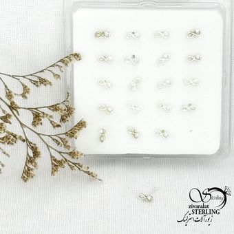 پیرسینگ بینی طرح بینهایت نقره ایتالیا کد 15032