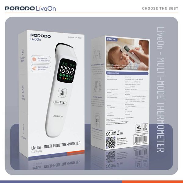 تب سنج چند کاره دیجیتال مدل(PDFIR202)liveon از برند porodo اورجینال