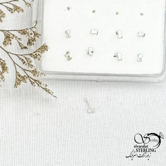 پیرسینگ بینی نقره طرح پاپیون کد 15046