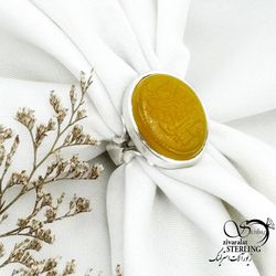 انگشتر مردانه نقره ایتالیا رکاب صفوی عقیق زرد کد 15067