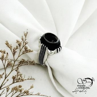 انگشتر سنگ باباقوری نقره ایتالیا کد 15134
