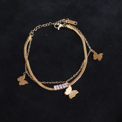 دستبند زنانه دولاین تنیسی ماری طرح پروانه