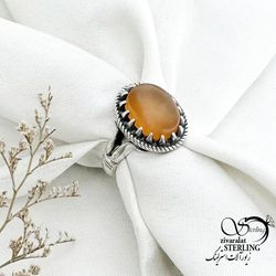 انگشتر نقره عقیق یمن رکاب صفوی کد 15210