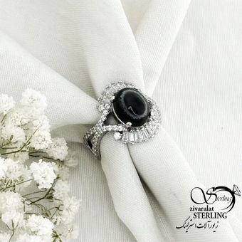انگشتر سنگ باباقوری نقره ایتالیا کد 15344