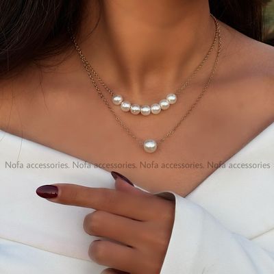 گردنبند دو رج مروارید مینیمال