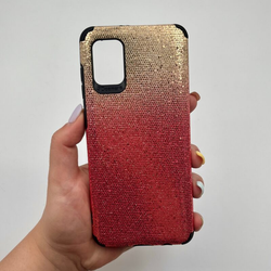 قاب گوشی Galaxy A31 سامسونگ ژله ای اکلیلی رنگ صورتی طلایی