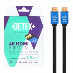 کابل 1.5 متری DETEX+ HDMI 4K - مشکی