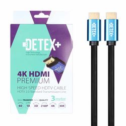 کابل 3 متری DETEX+ HDMI 4K - مشکی