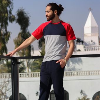 ست لباس راحتی تیشرت و شلوار اسلش منزل مردانه تنسان مدل 1555