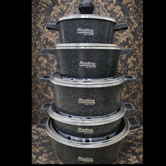 قابلمه 10 پارچه رودینا مشکی