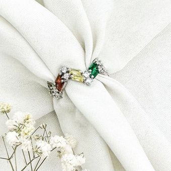 انگشتر جواهری نگین رنگی کد 15600
