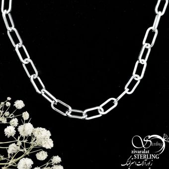 زنجیر مردانه دیپلمات نقره ایتالیا کد 15799