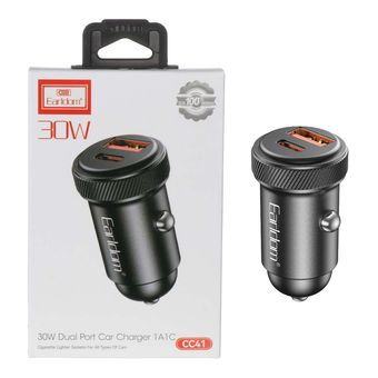 شارژر فندکی PD و فست دو پورت Earldom مدل CC41 30W - مشکی