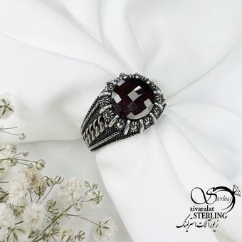 انگشتر نقره طرح یاقوت سرخ عیار925 کد 15832