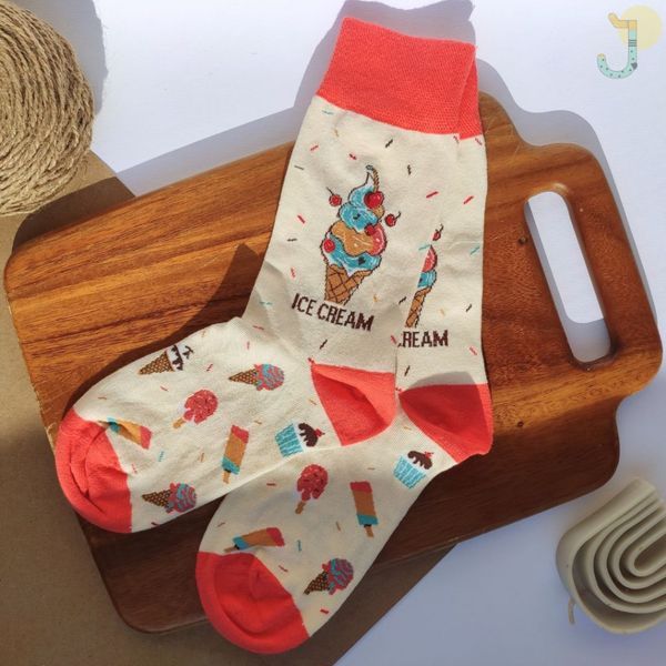 جوراب ساقدار یونیسکس طرح بستنی برند ترک SOCKY WOCKY