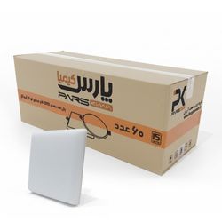 پنل توکار فول لایت مربع 15 وات فنر متغیر پارس کیمیا | بسته 60 عددی