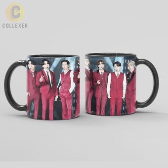 ماگ طرح گروه بی تی اس (BTS) کد 03 (سفید ، مشکی ، حرارتی)