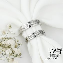 حلقه ست نقره طرح دایره ای عیار925 کد 16040