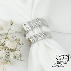 حلقه ست نقره 925 عیار نگین دار کد 16043