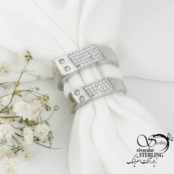 حلقه ست نقره 925 عیار نگین دار کد 16043