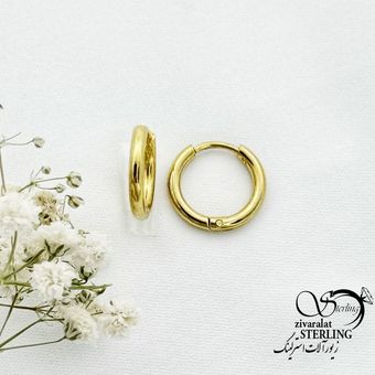 گوشواره حلقه ایی متوسط طرح طلا برند استیل کد 16120