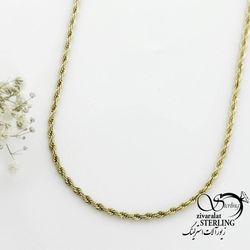 زنجیر استیل طرح طلا مدل طنابی کد 16142