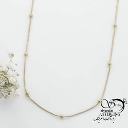 زنجیر استیل گوی طرح طلا کد 16147