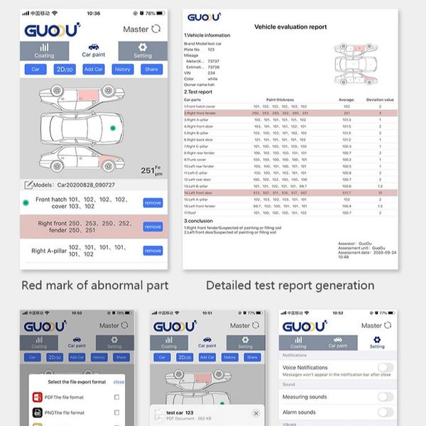 ضخامت سنج رنگ خودرو مدل  gc8102 4th همراه کاور (گارد) ژله ای