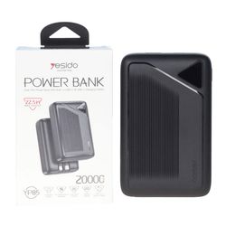 پاوربانک PD و فست شارژ Yesido 20000mAh مدل YP85 22.5W - مشکی (گارانتی 18 ماه تعویض نیکان همراه)