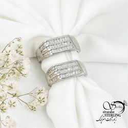 حلقه ست نقره دو بعدی عیار925 کد 16295
