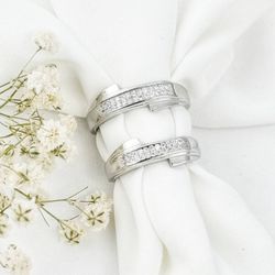 حلقه ست نقره با نگین اتمی کد 16307