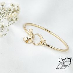 دستبند النگویی پاپیونی طرح طلا کد 16357