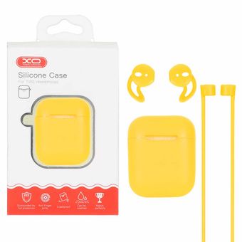 کاور ایرپاد سیلیکونی XO مدل Apple Airpods 1 / 2 - زرد (پک دار)